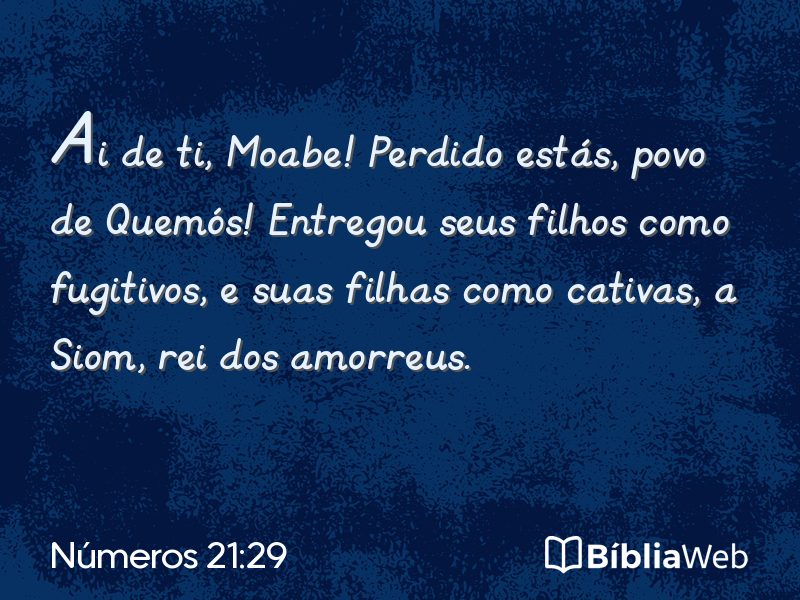 Números 21:29 em imagem para compartilhar