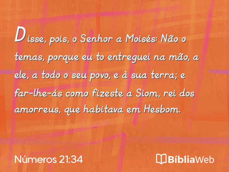 Números 21:34 em imagem para compartilhar