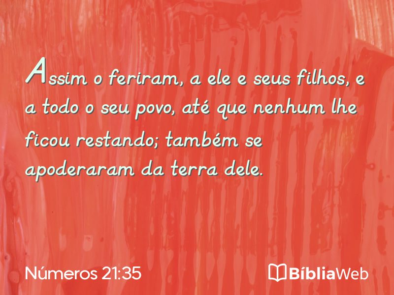 Números 21:35 em imagem para compartilhar