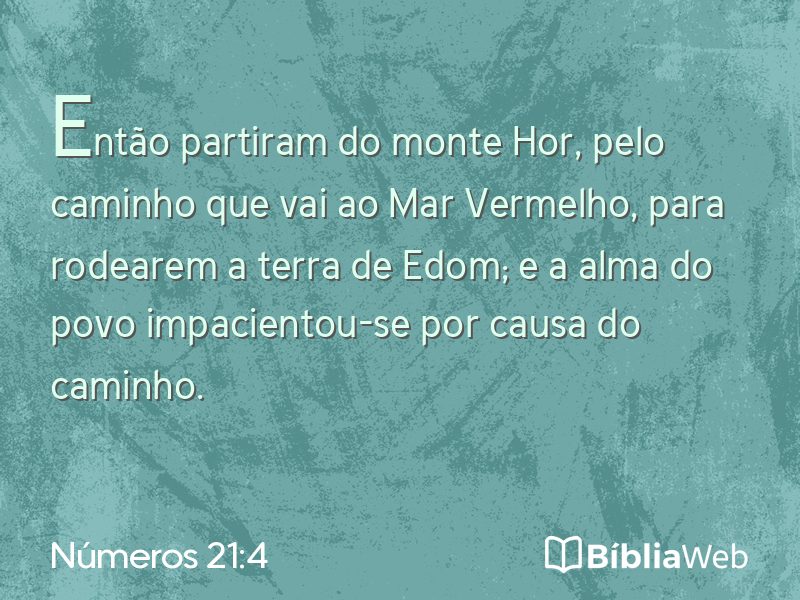 Números 21:4 em imagem para compartilhar