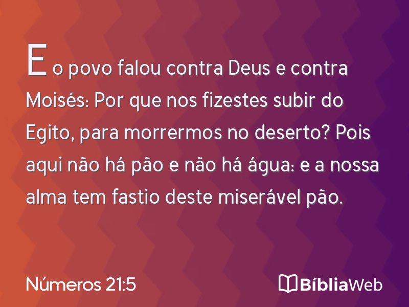 Números 21:5 em imagem para compartilhar