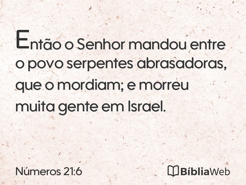 Números 21:6 em imagem para compartilhar
