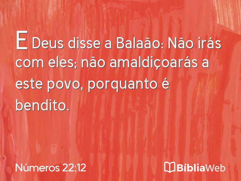 Números 22:12 em imagem para compartilhar