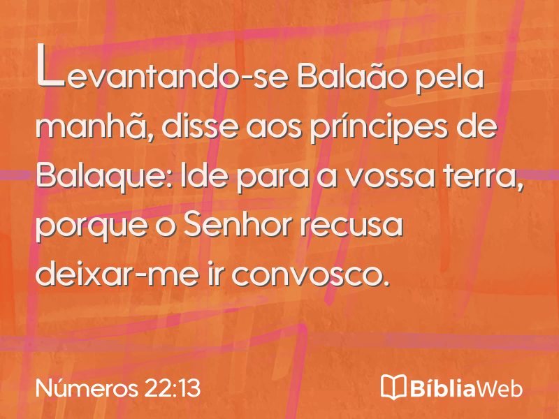Números 22:13 em imagem para compartilhar