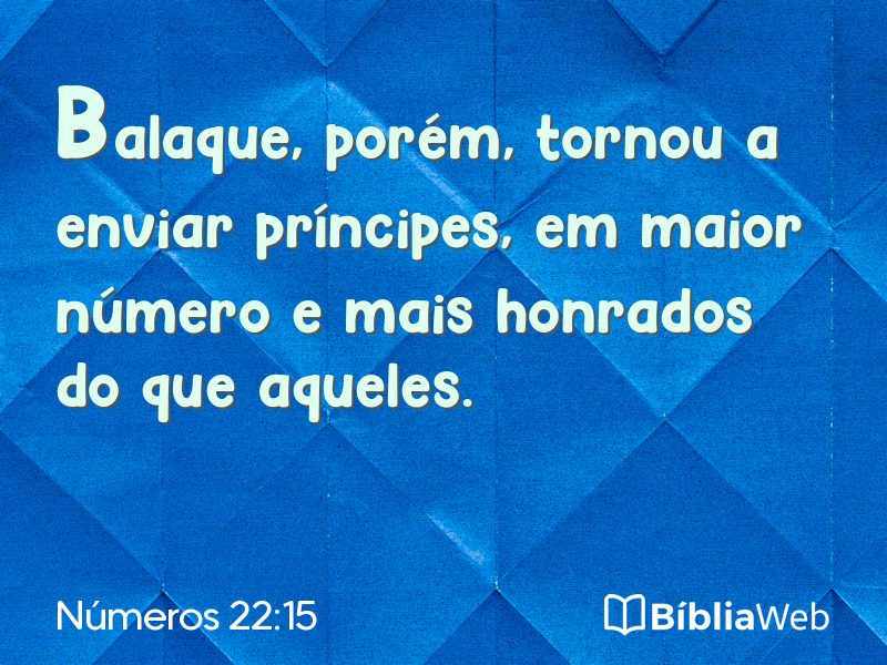 Números 22:15 em imagem para compartilhar