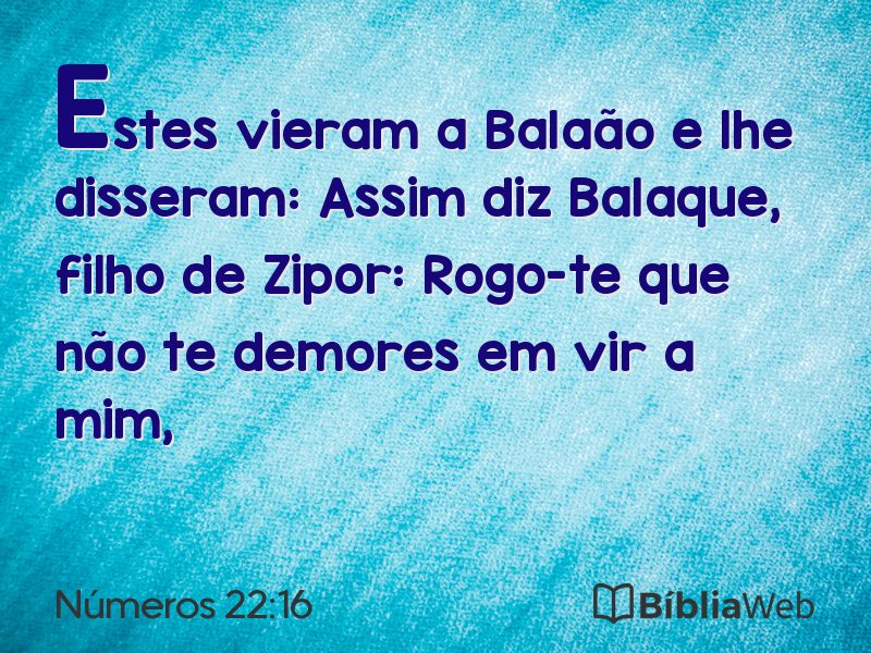 Números 22:16 em imagem para compartilhar