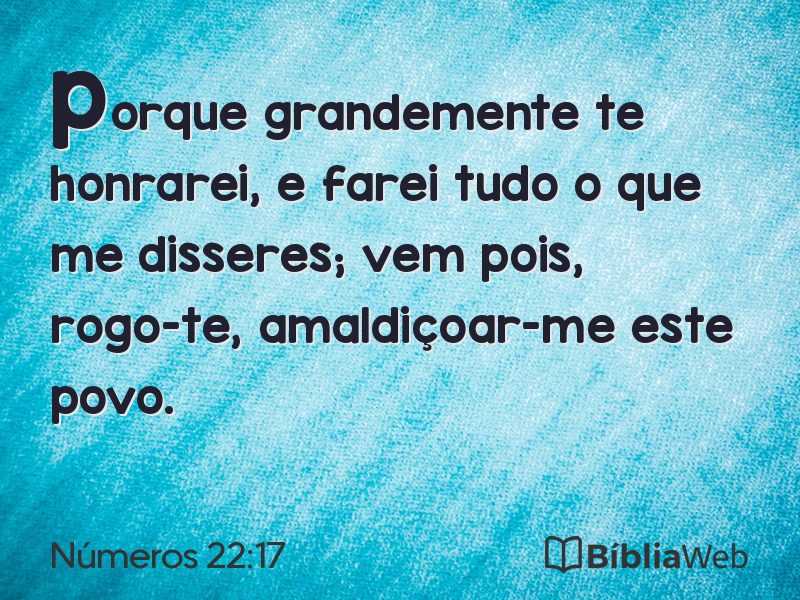Números 22:17 em imagem para compartilhar