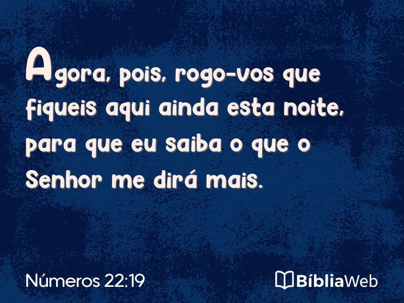 Números 22:19 em imagem para compartilhar