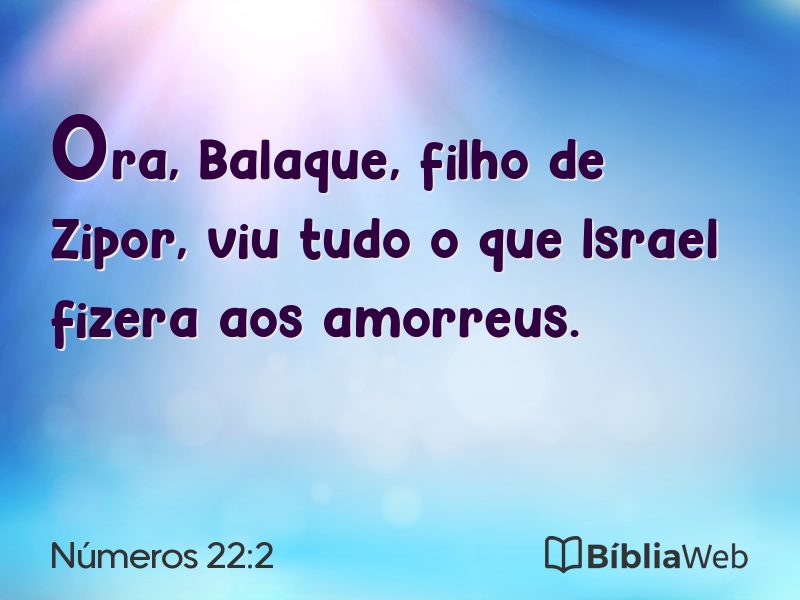 Números 22:2 em imagem para compartilhar