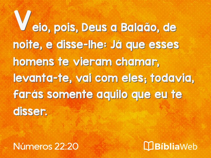 Números 22:20 em imagem para compartilhar