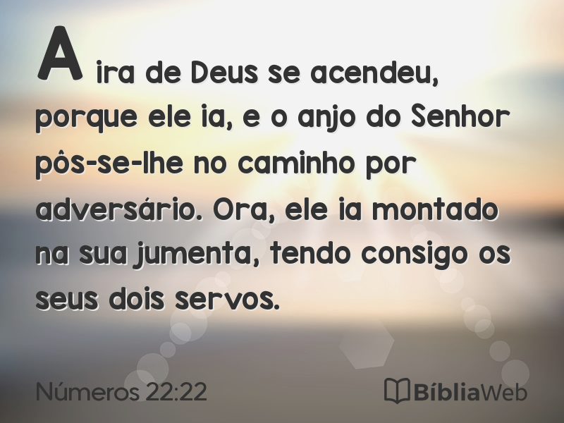 Números 22:22 em imagem para compartilhar
