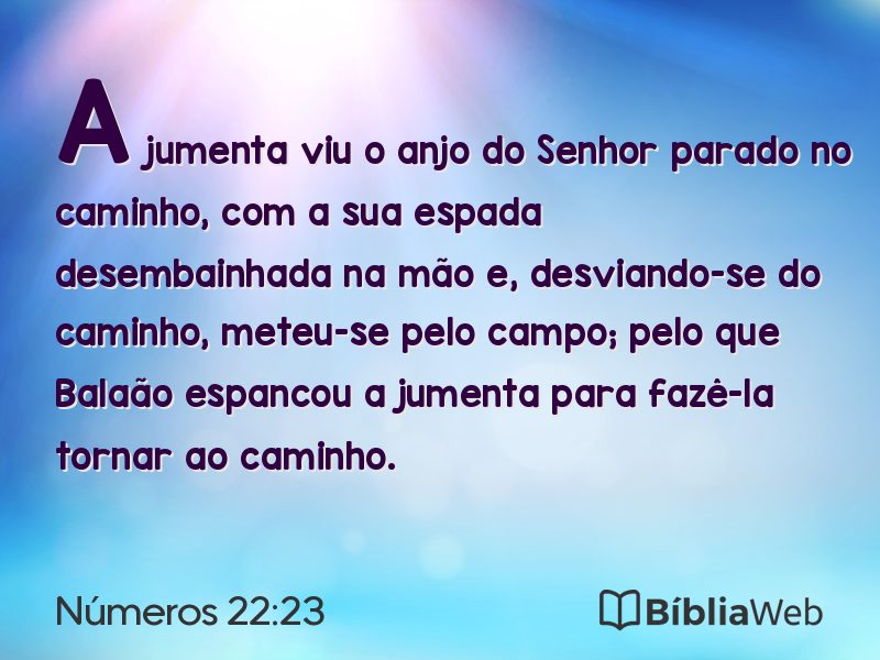 Números 22:23 em imagem para compartilhar