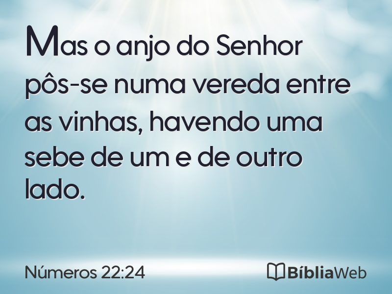 Números 22:24 em imagem para compartilhar