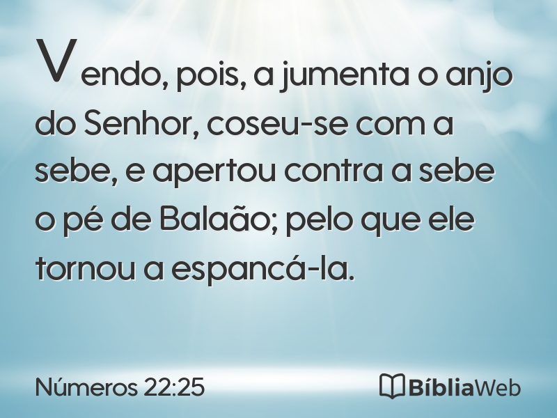 Números 22:25 em imagem para compartilhar