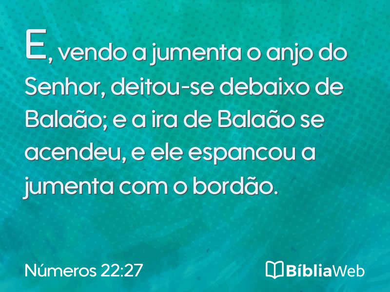 Números 22:27 em imagem para compartilhar