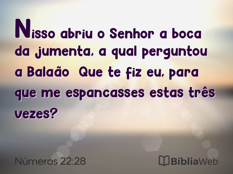 Números 22:28 em imagem para compartilhar