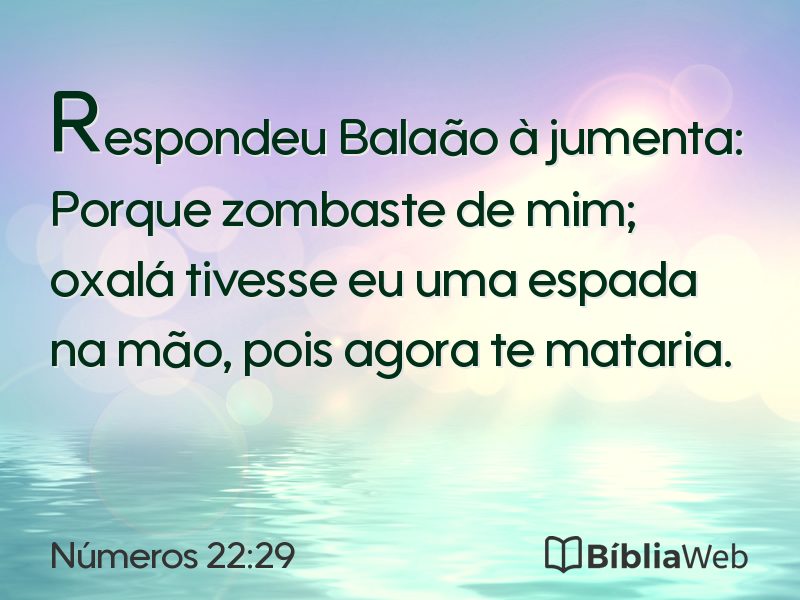 Números 22:29 em imagem para compartilhar