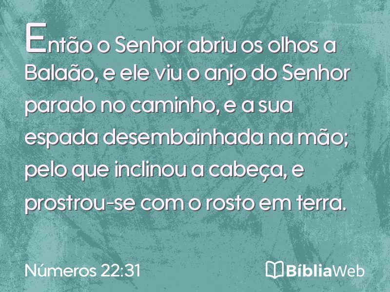 Números 22:31 em imagem para compartilhar