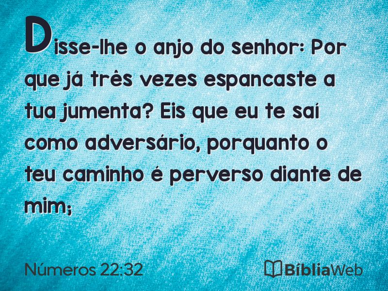 Números 22:32 em imagem para compartilhar