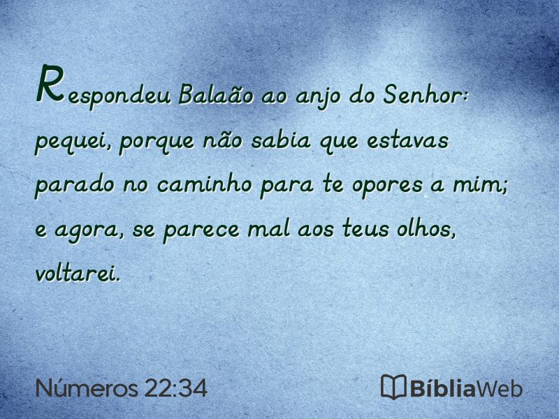 Números 22:34 em imagem para compartilhar