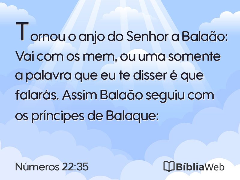 Números 22:35 em imagem para compartilhar