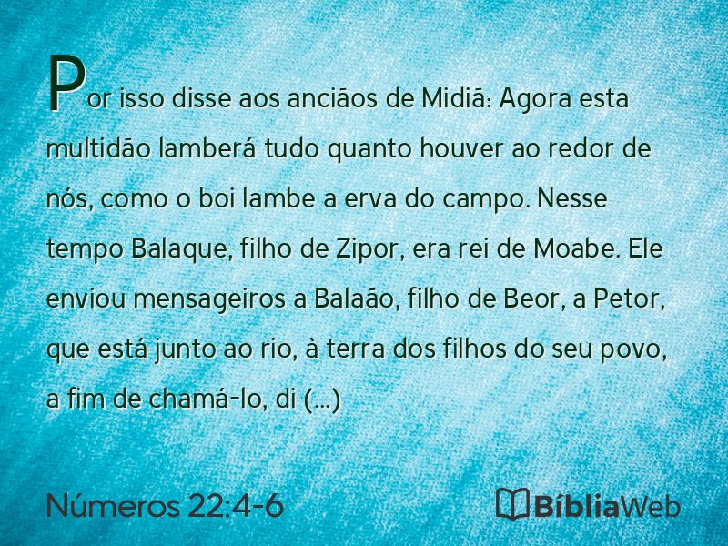 Números 22:4-6 em imagem para compartilhar