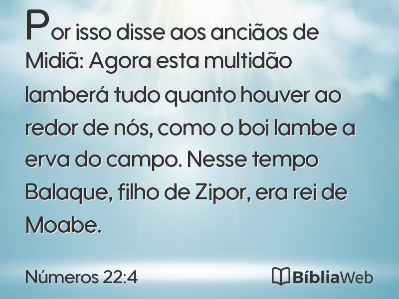 Números 22:4 em imagem para compartilhar