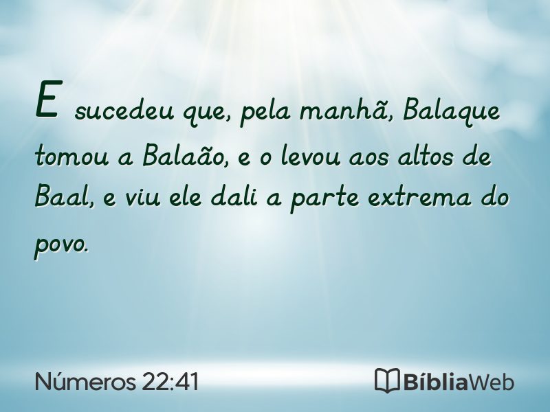 Números 22:41 em imagem para compartilhar