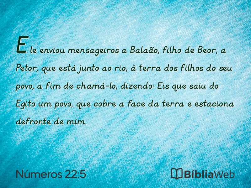 Números 22:5 em imagem para compartilhar