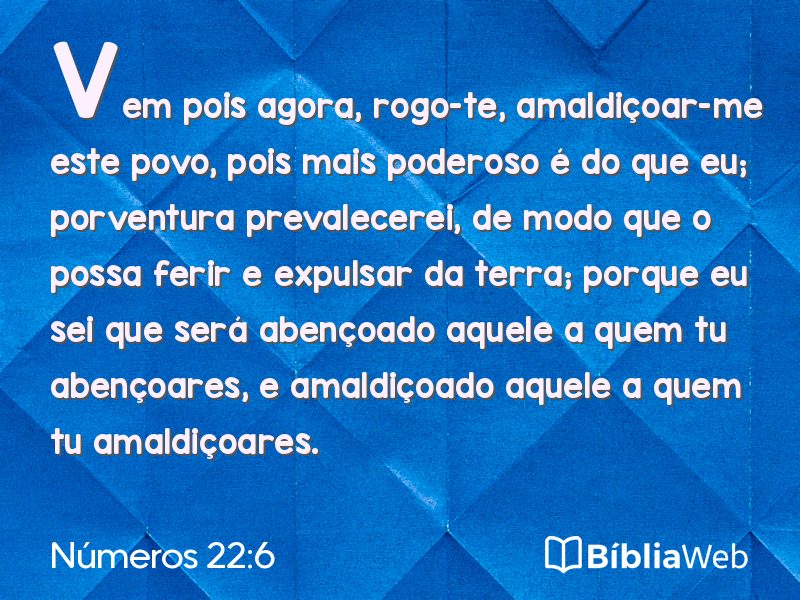 Números 22:6 em imagem para compartilhar
