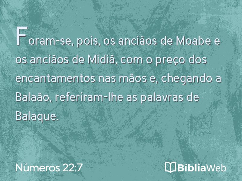 Números 22:7 em imagem para compartilhar