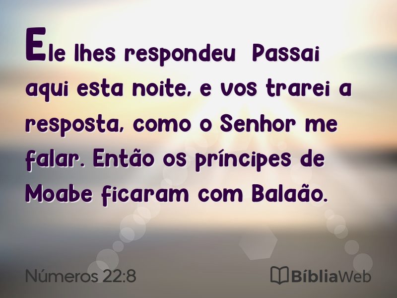 Números 22:8 em imagem para compartilhar