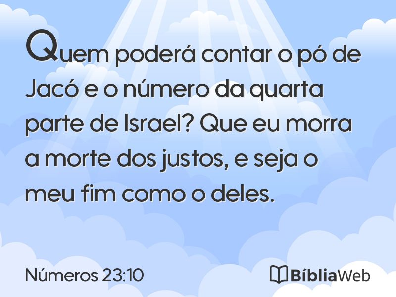 Números 23:10 em imagem para compartilhar