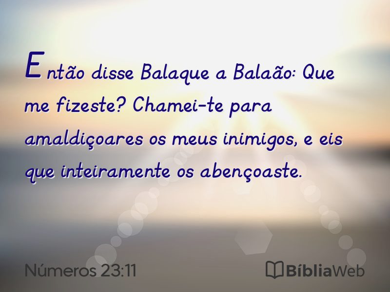 Números 23:11 em imagem para compartilhar