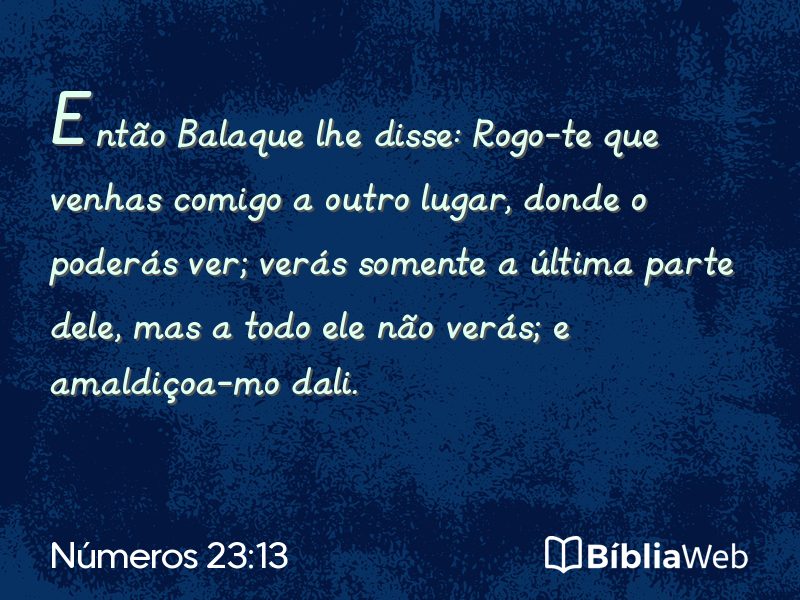 Números 23:13 em imagem para compartilhar
