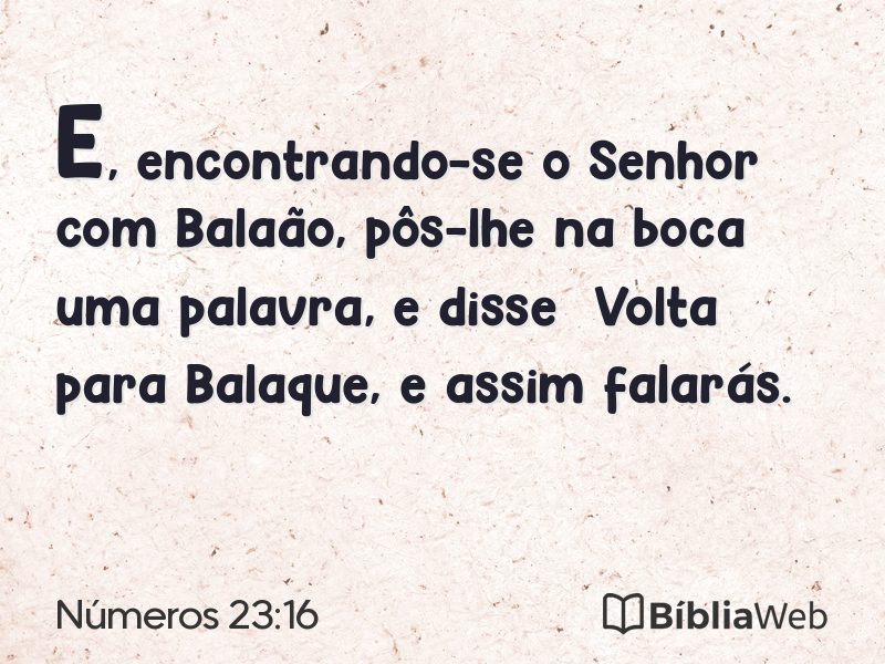 Números 23:16 em imagem para compartilhar