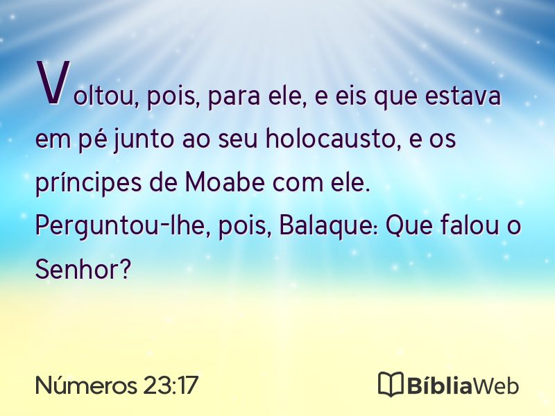Números 23:17 em imagem para compartilhar
