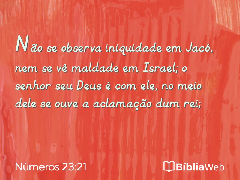 Números 23:21 em imagem para compartilhar