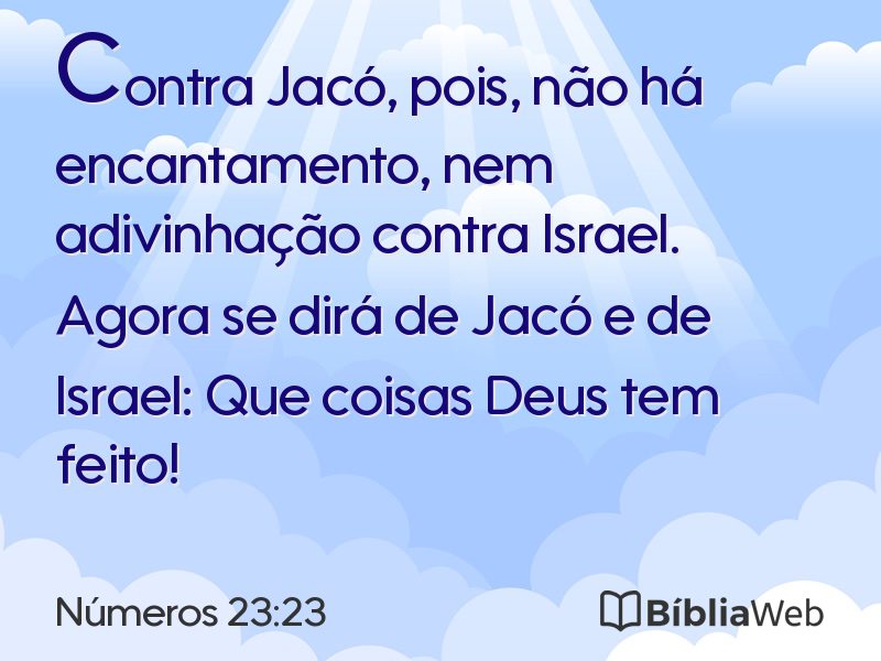 Números 23:23 em imagem para compartilhar