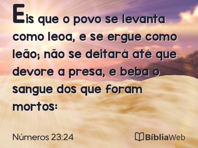 Números 23:24 em imagem para compartilhar
