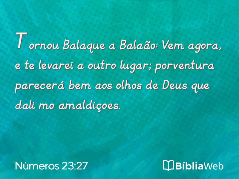 Números 23:27 em imagem para compartilhar