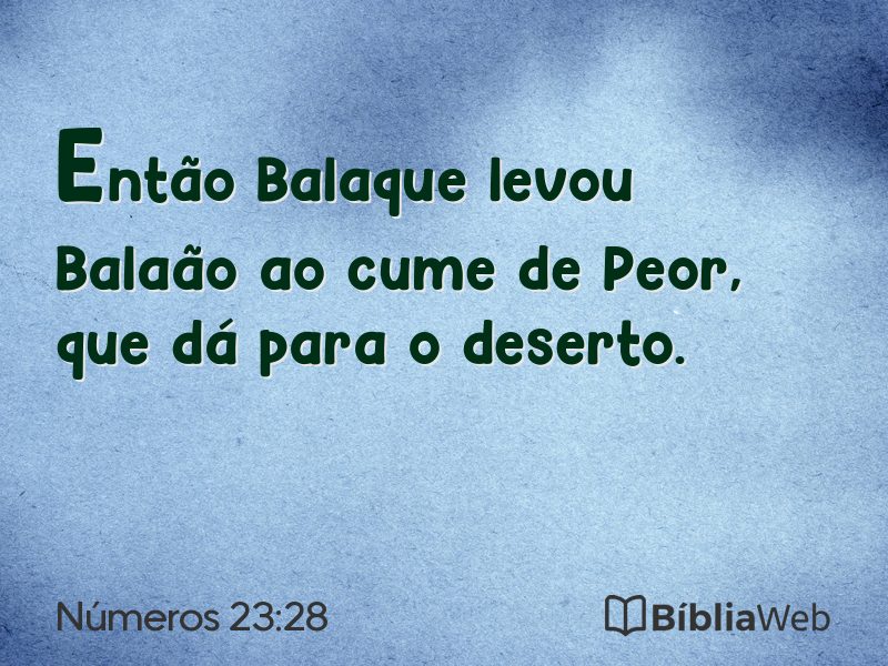 Números 23:28 em imagem para compartilhar