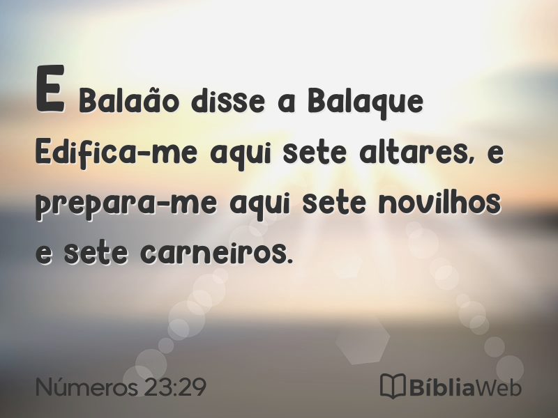 Números 23:29 em imagem para compartilhar