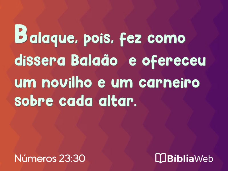 Números 23:30 em imagem para compartilhar