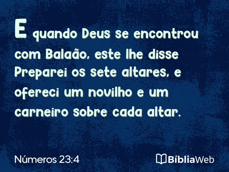 Números 23:4 em imagem para compartilhar