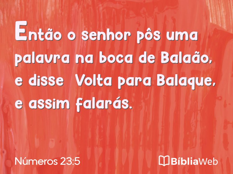 Números 23:5 em imagem para compartilhar