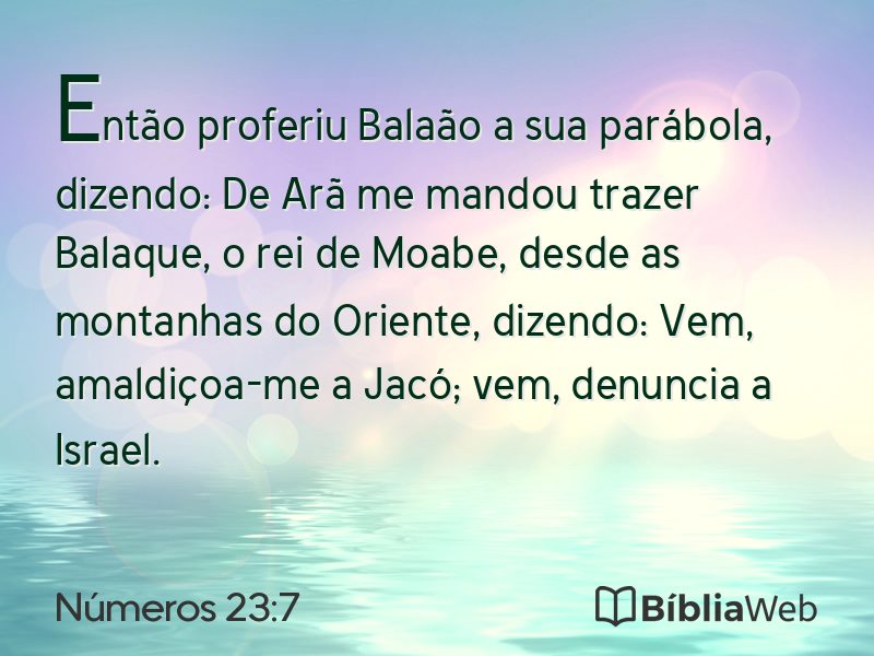 Números 23:7 em imagem para compartilhar