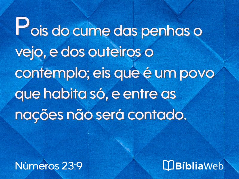 Números 23:9 em imagem para compartilhar