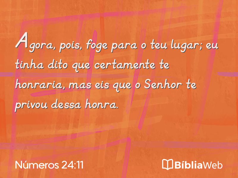 Números 24:11 em imagem para compartilhar