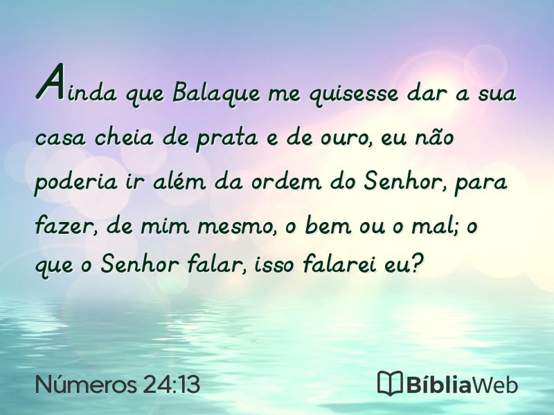Números 24:13 em imagem para compartilhar